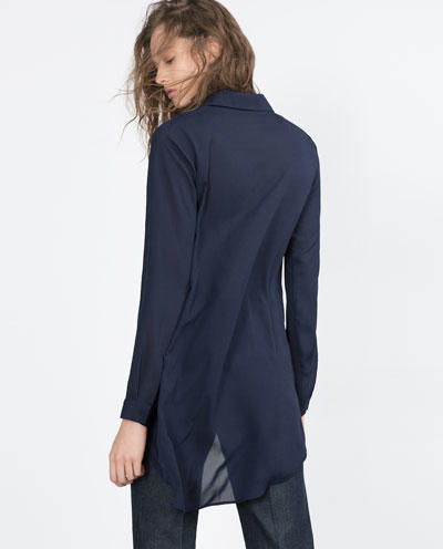 Spring Fashion Women Turn-down collar blue Swallow Tail button Chiffon Blouse offce Long Sleeve Shirts Casual brand Tops