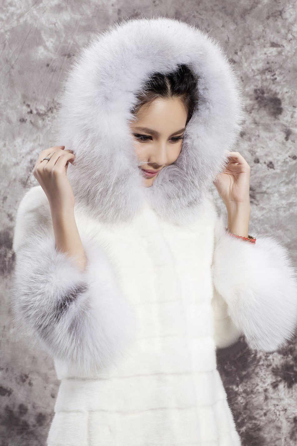 Winter New Women Hooded Female Thicken Warm Jacket Women Faux Fur white button long sleeve coat plus size