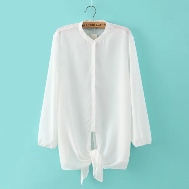 women elegant vintage Bow blouses White Brief Street Wear long sleeve shirts casual brand tops
