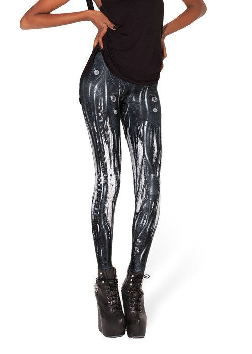 Women Leggings Fashion Autumn Elegant Black cane tube Print Elastic Waist Sport Sexy Pants Trousers Brand Female