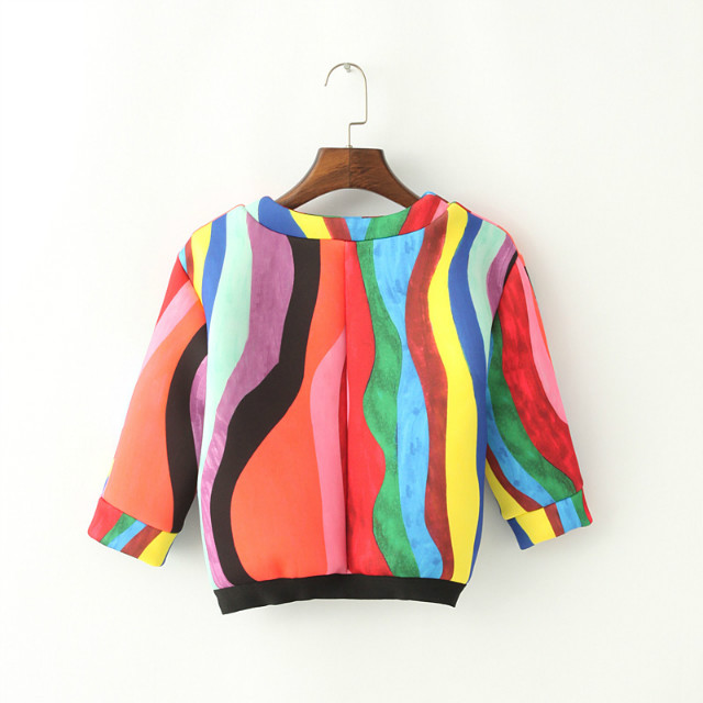 Women sweatshirt spring Fashion Cotton Color striped Cartoon print short pullover short sleeve Casual streetwear hoodies