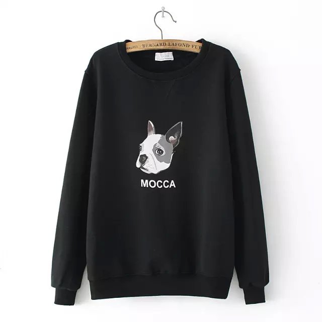 Women Sweatshirts Autumn Fashion cotton Dog print sport Pullover O-neck Long Sleeve hoodies Casual brand tops