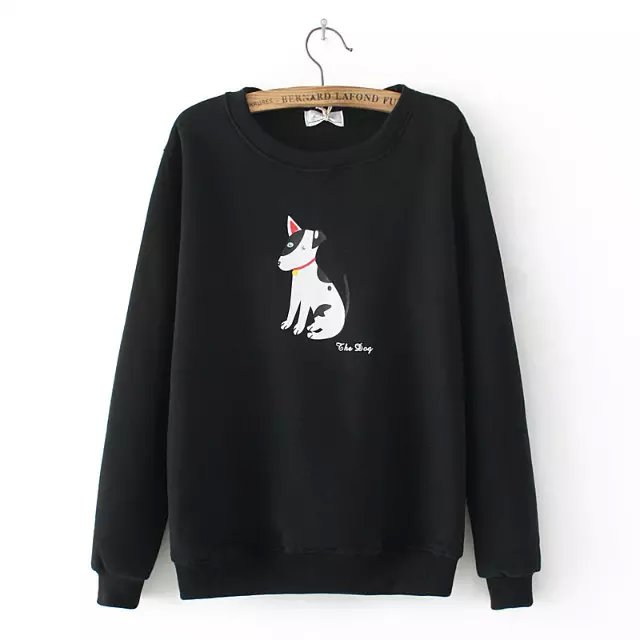 Women Sweatshirts Autumn thick Fashion Dog print sport Pullover O-neck Long Sleeve hoodies Casual brand tops