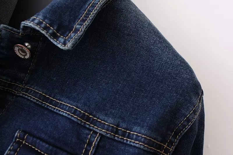 Autumn Fashion Women Elegant Blue Denim Jacket Button Pockets Plus Size Outwear Casual brand jeans Tops