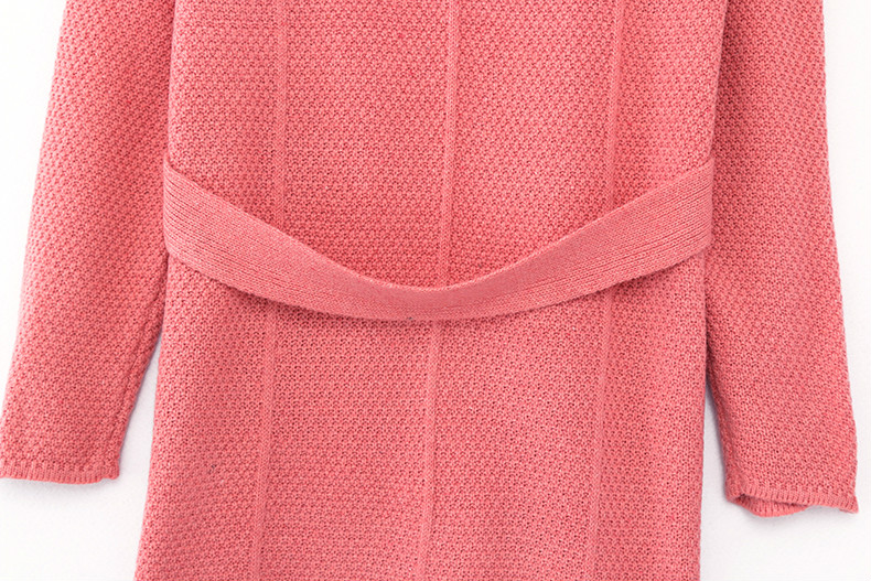 Cardigan for female fashion winter warm pink O-neck button Knitted Sweaters coats for women outwear casual brand