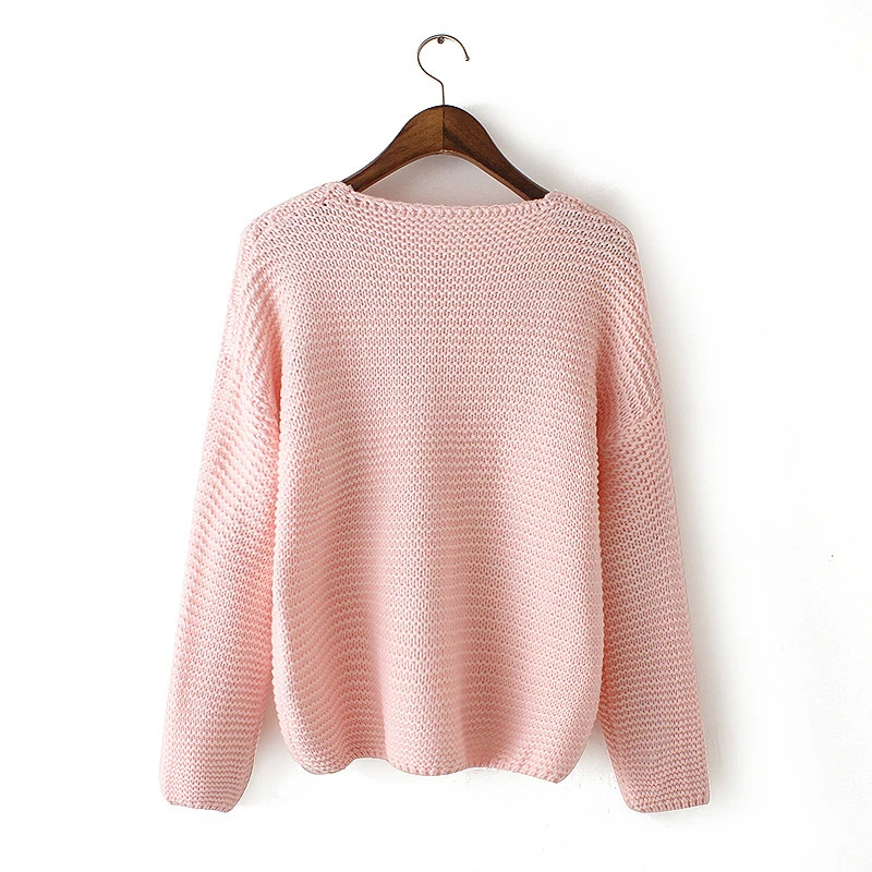 Cardigan Sweaters For Women Fashion Candy Color Knitted Batwing Sleeve Casual School Style