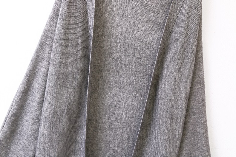 European Fashion women elegant gray Cashmere Tassel knitted Cardigans batwing Sleeve Casual brand female