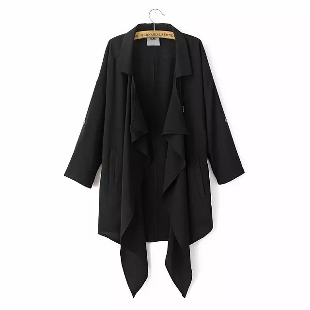 Fashion Autumn elegant Irregular trench coat for women Three Quarter sleeve long coats Casual brand female cloak
