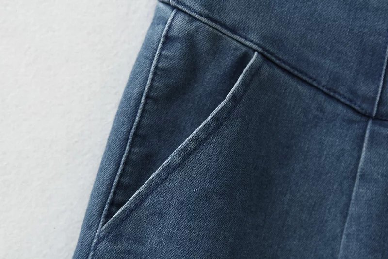 Fashion Elegant Denim Blue Zipper shorts pockets Loose casual Jeans shorts Female casual for Women mujer