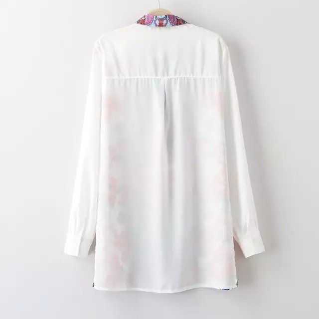 Fashion Ladies' elegant Paisley Floral print button long blouses turn-down collar plus size shirts casual brand tops
