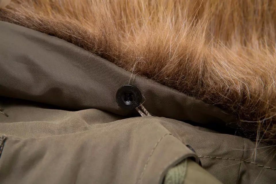 Fashion Winter Jacket Women brown cotton Parkas Removable fur Hooded Zipper Pocket Three Quarter sleeve Casual brand Coats
