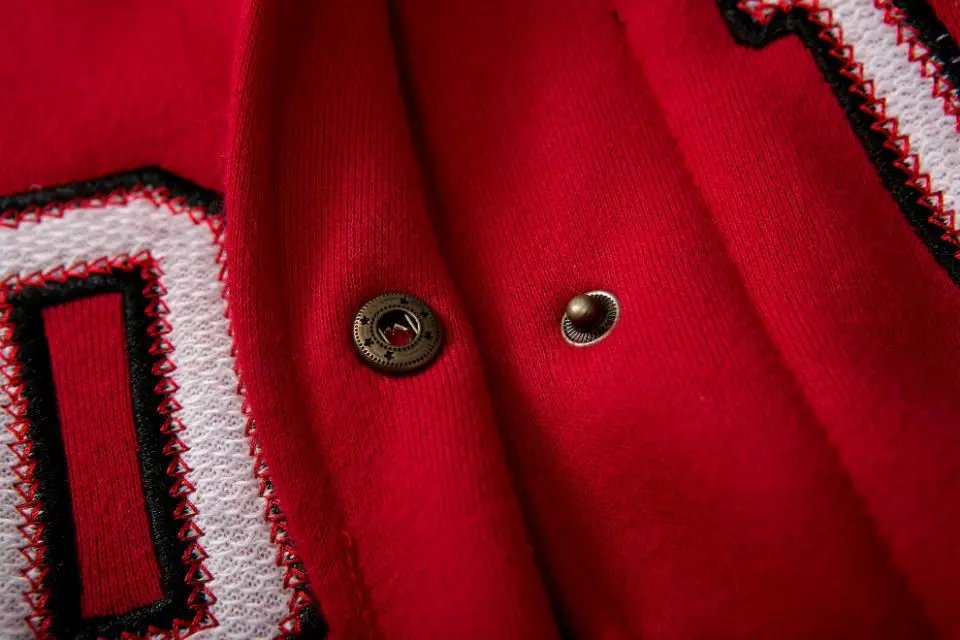Fashion Women baseball Jacket Red Letter Embroidery button Pocket Casual Long sleeve sports brand mujer