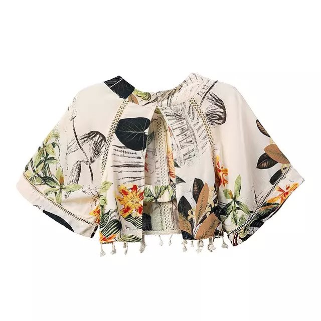 Fashion Women Elegant Floral Print Tassel Short Bat Sleeve Crop top and shorts set Two Piece casual Plus Size