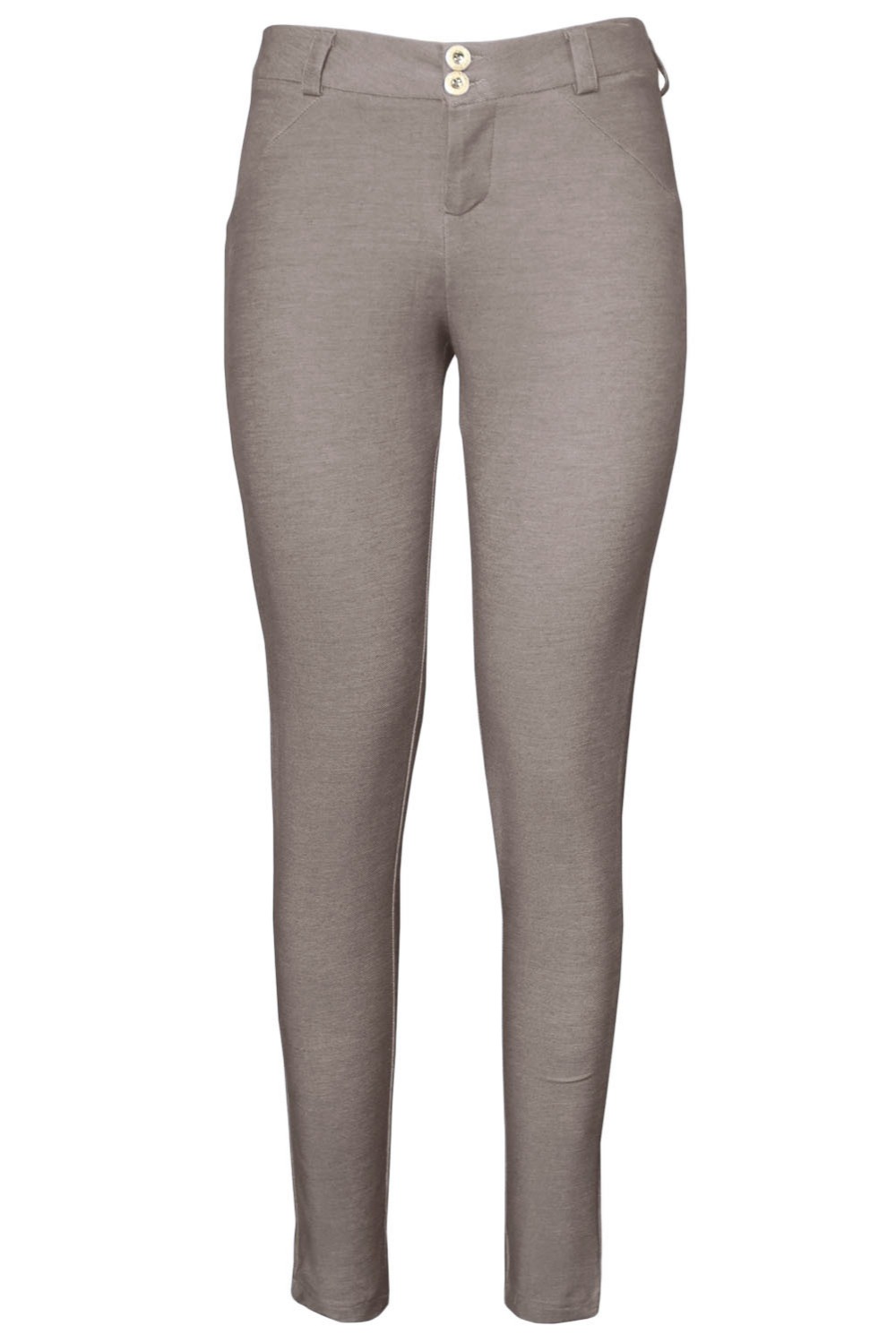 Fashion women Elegant gray pockets Stretch ZIpper pencil pants casual fit brand design