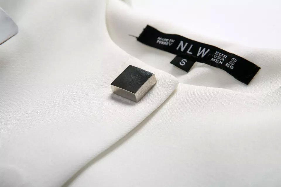 Fashion women elegant White outwear button pockets Jacket long sleeve O-neck casual office lady brand designer Female