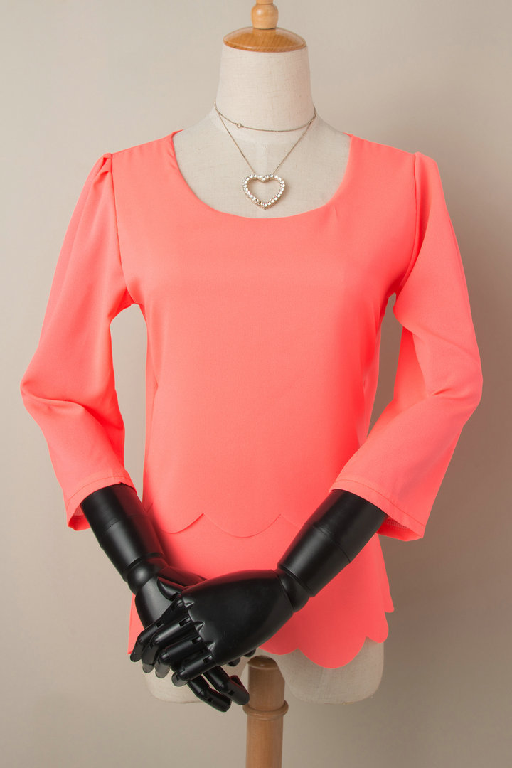 Fashion Women Office Elegant Pink Chiffon blouse three quarter sleeve back button backless shirts plus size casual top