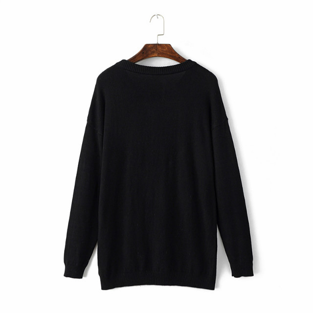 Fashion women winter thick warm Knitted sweater Letter pattern sport mini Dress black batwing Sleeve O-neck Casual brand