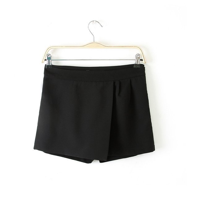 Women skirt shorts Summer Fashion pleated office formal Brief black white Zipper For Female casual Women short mujer