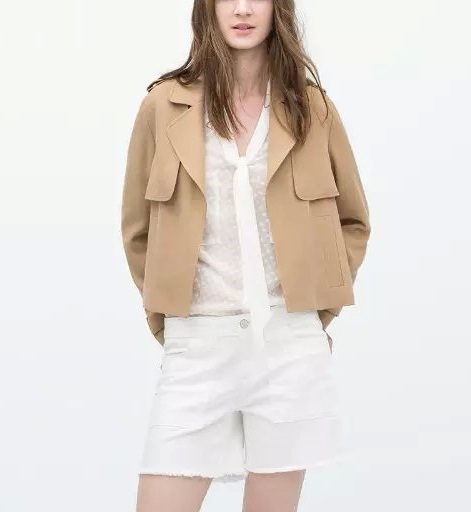 Fashion british Style elegant Long sleeve women Short coats Pocket office lady Casual brand Jacket female