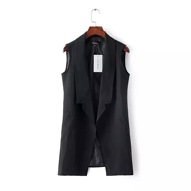Fashion New Office Lady Elegant jackets Vests Sleeveless black Outerwear Casual brand designer Coats