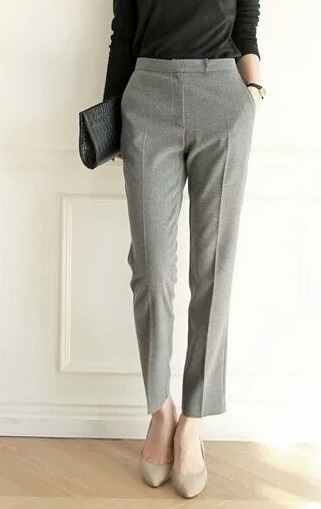Fashion Office Lady Elegant Suit Pant cozy vintage Zipper pocket casual brand designer Plus Size pants