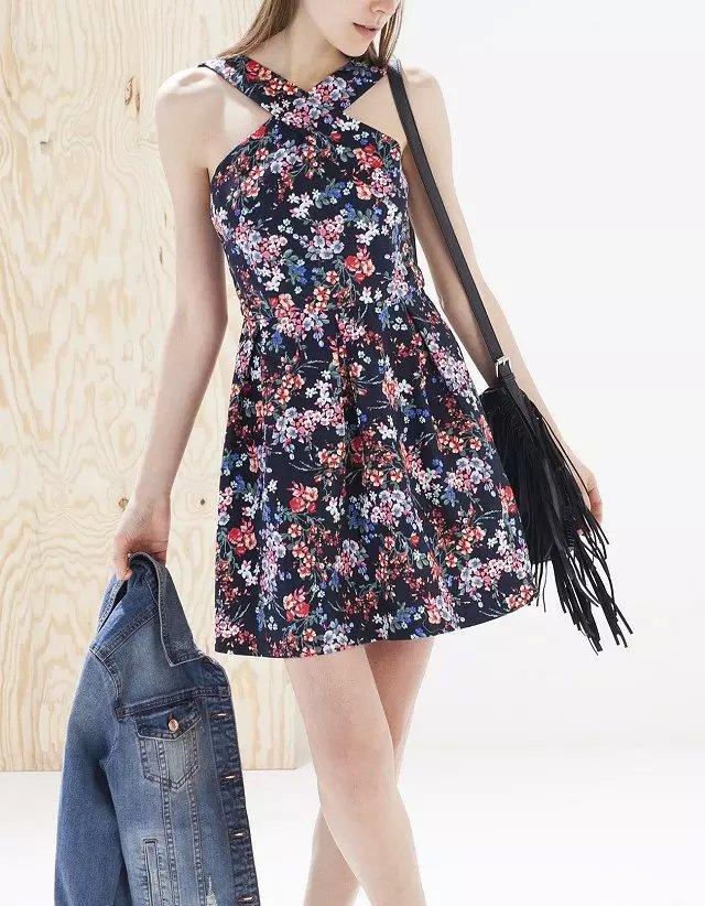 Fashion Summer Elegant Pleated Floral print Cross V-Neck Dress sleeveless Backless casual Sexy Plus Size dresses