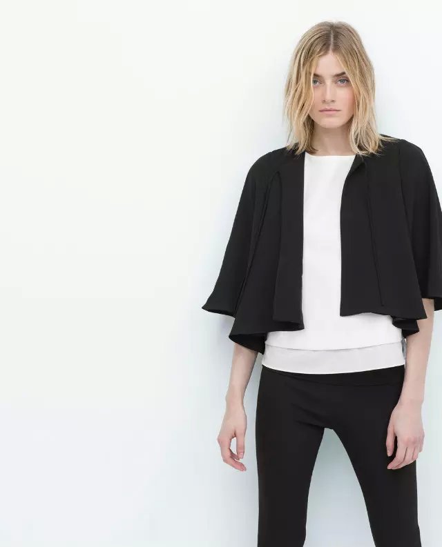 Fashion Women elegant black Cloak outwear Middle Sleeve vintage cape coat casual cardigan brand designer tops