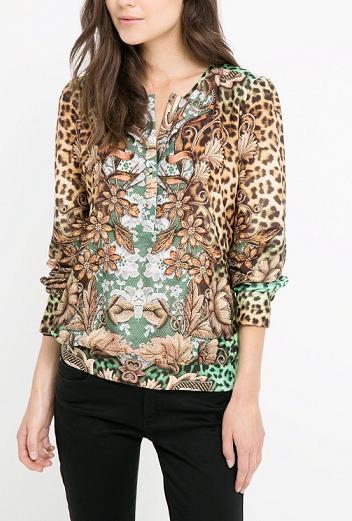 Fashion women Elegant sexy leopard print blouses vintage stylish V neck long sleeve OL shirts casual silm tops promotion
