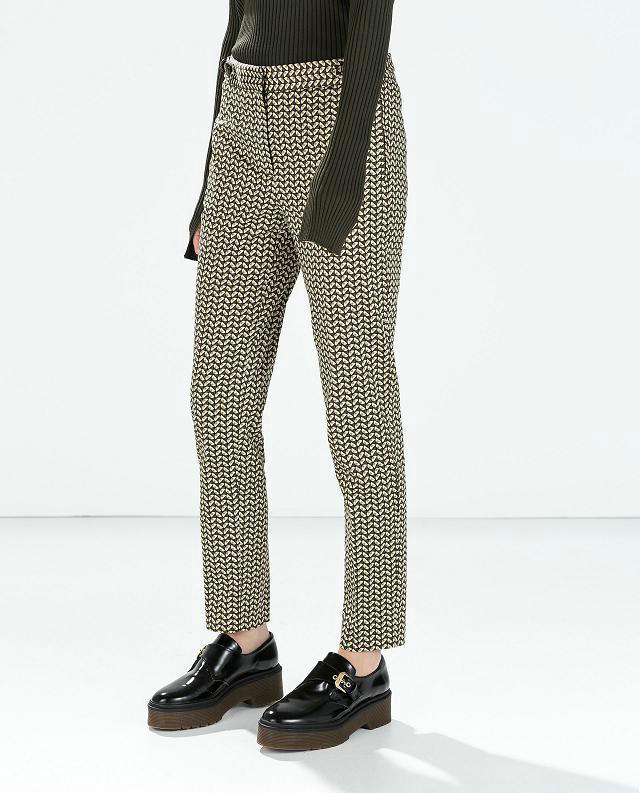 Fashion women's Elegant vintage print suit pants leisure pants pockets slim trousers brand designer pants
