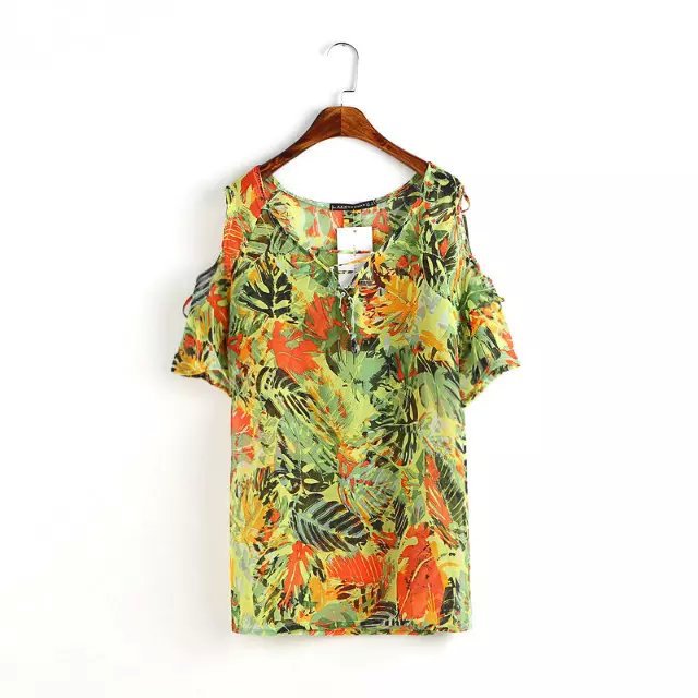 Fashion Womens Floral print sexy summer Off Shoulder Short Sleeve blouse vintage shirts casual brand tops