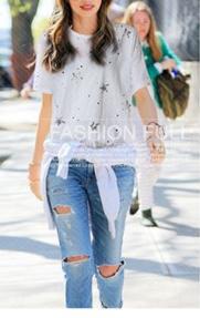 Korean Fashion Elegant Women Five-pointed star printed T shirt O Neck short sleeve Shirts Casual Brand Tops