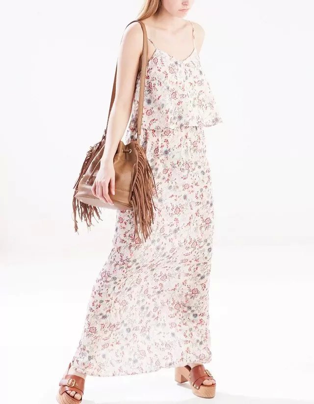 New Fashion Summer Elegant Women Pleated floral Print backless Dresses Vintage O-neck Spaghetti Strap Casual Dress