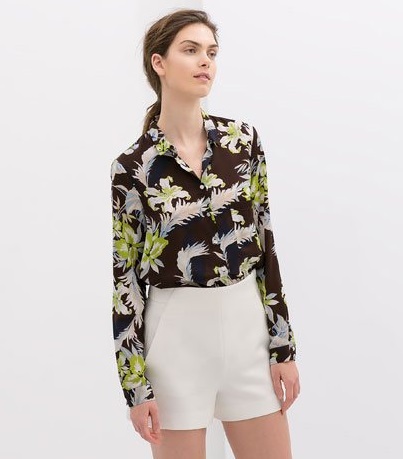 New Fashion women Ladies' Elegant leaf print blouses shirt office lady long sleeve Shirt casual slim brand tops