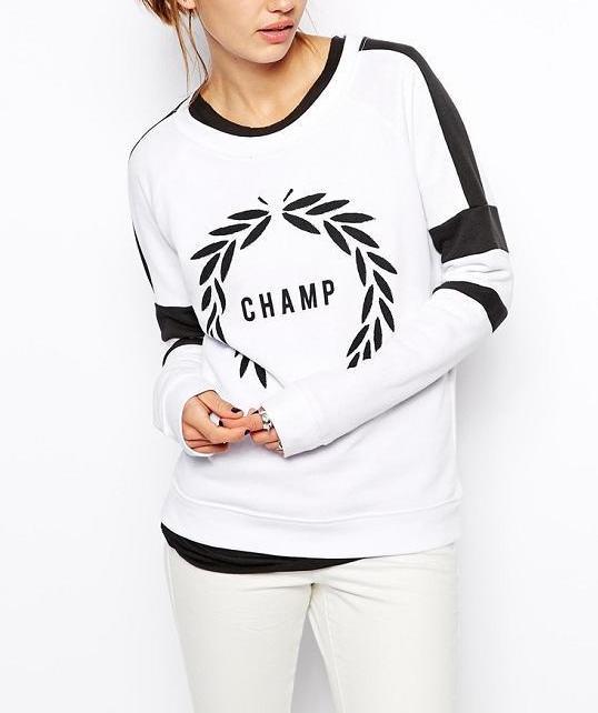 women fashion elegant letters leaf print sports white pullovers blouses Casual slim O neck shirts brand Tops