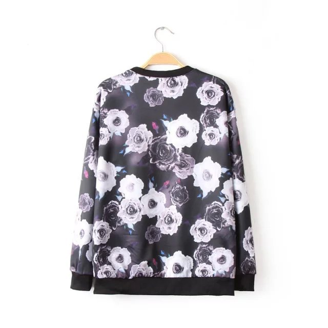 Korean style Autumn Fashion Floral printed sport pullovers for women Casual long Sleeve brand sweatshirts moleton feminino