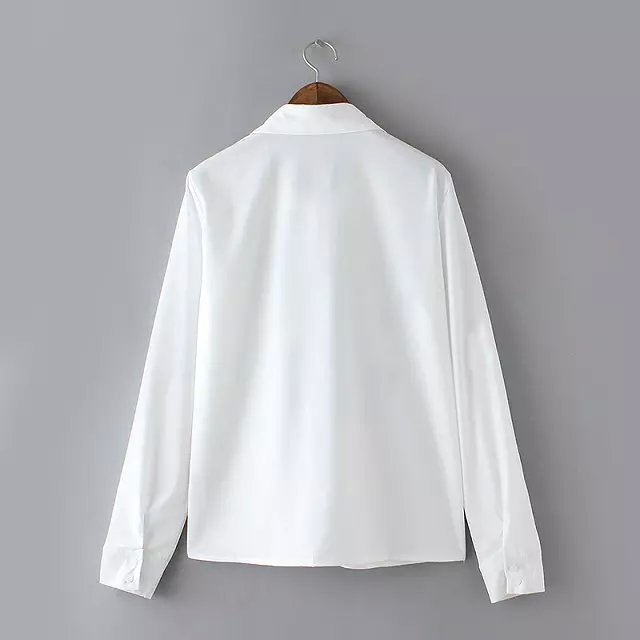 New Arrival Fashion Women Autumn Birds Girl Print White Blouse Office long sleeve Casual shirt Tops