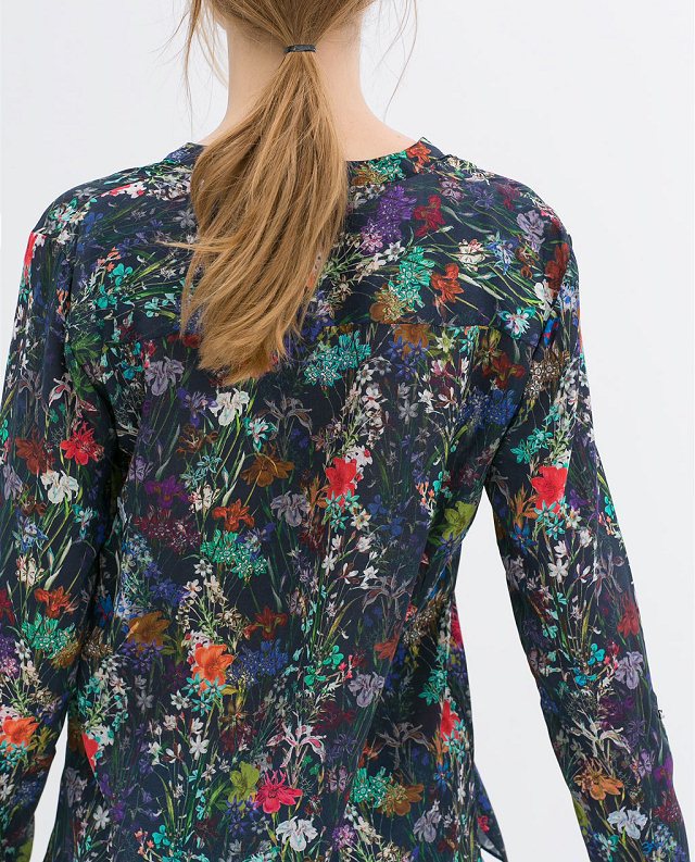 New Fashion Ladies' elegant Vintage floral print soft blouse shirt V neck long sleeve Shirt casual slim designer tops
