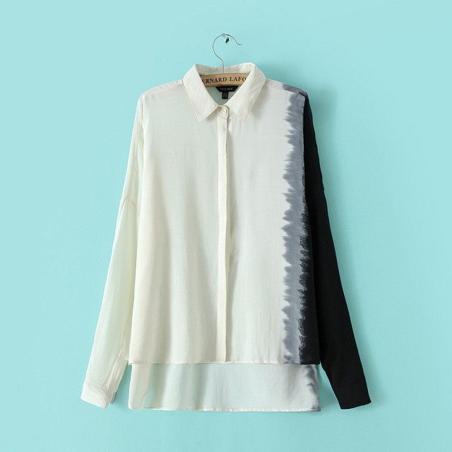 spring Fashion female work wear vintage print cotton blouse long sleeve Shirts casual blusas top 01JH50