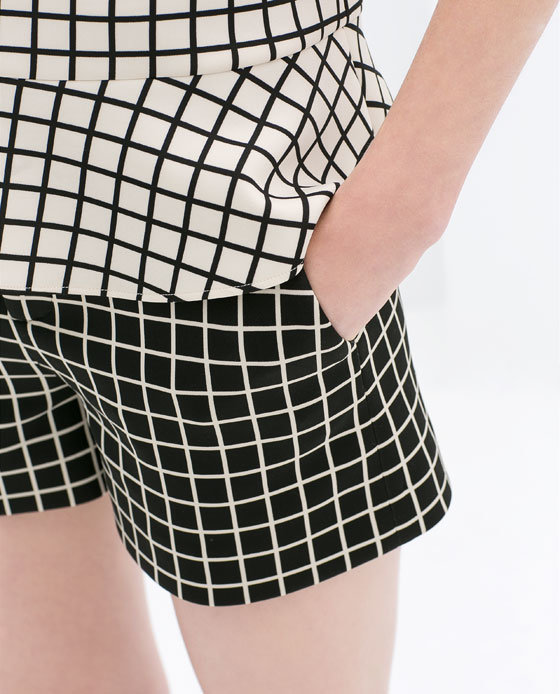 summer fashion Ladies' Elegant white plaid print black shorts casual Slim brand designer quality shorts