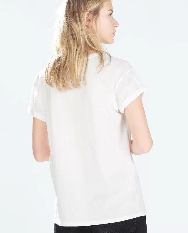 summer Fashion Women vintage letter print basic white cotton T shirt short sleeve casual top tee O neck shirts
