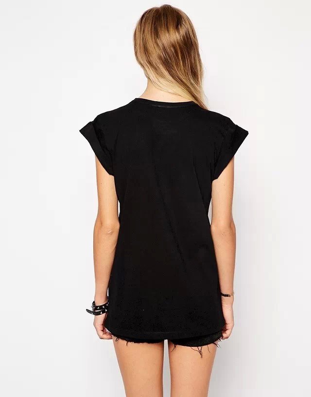 summer Fashion Women vintage photo women print basic black cotton T shirt short sleeve casual top tee O neck shirts
