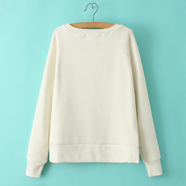 Autumn Fashion Women letter number print white pullovers Casual long Sleeve brand sweatshirts moleton feminino