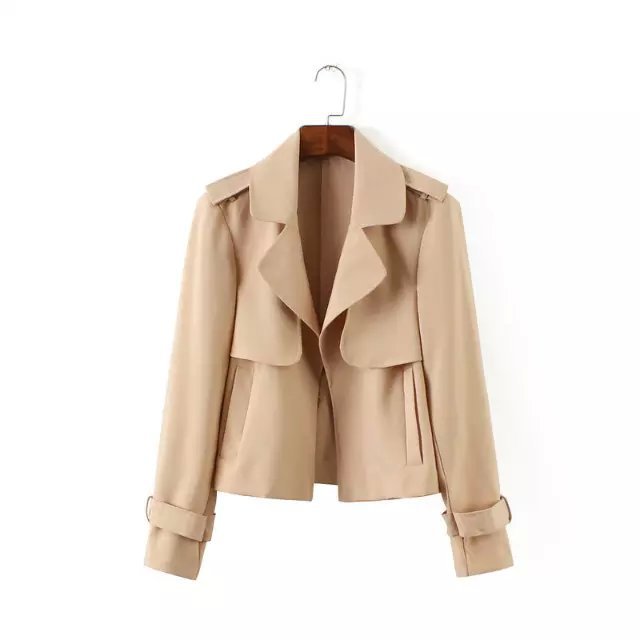 Fashion british Style elegant Long sleeve women Short coats Pocket office lady Casual brand Jacket female