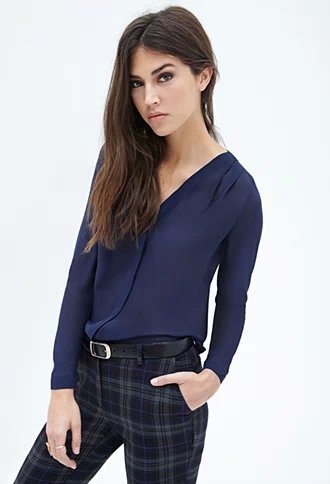 Fashion female elegant sexy Brief shoulder pleated blouse Women V neck Office Lady shirt slim quality tops