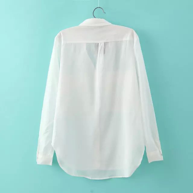 Fashion Ladies' Elegant Cotton Linen blouses Standing collar long sleeve pocket white shirts casual brand designer tops