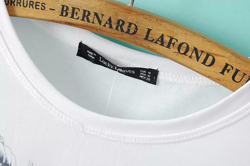 Fashion summer Ladies beading printed T-shirt Casual short sleeve O-neck white shirts brand tops