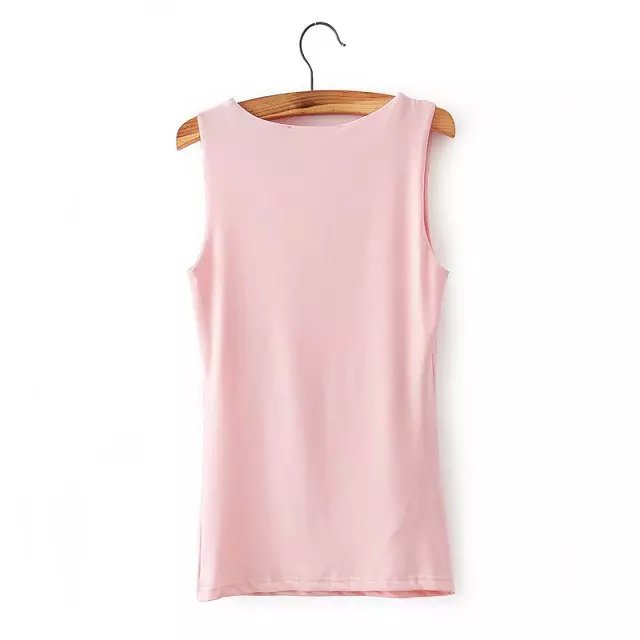 Fashion women Elegant Big Stretch Candy Color T shirt Square Collar sleeveless Vest shirts casual Slim All Match tops