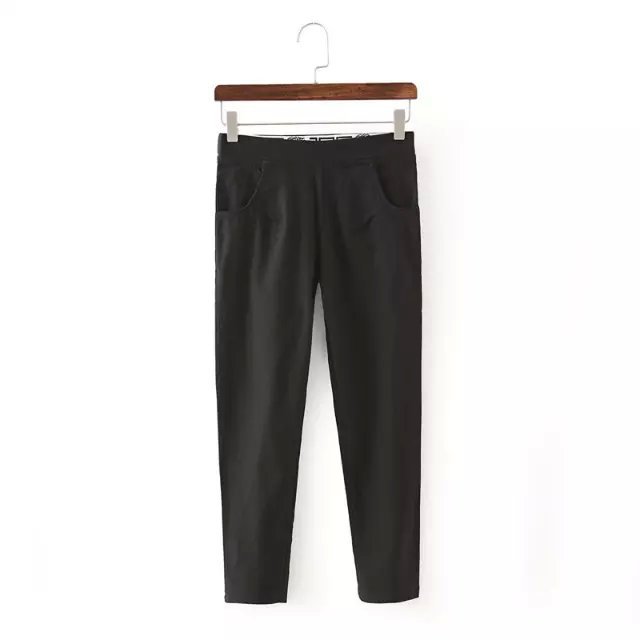 Fashion Women Elegant Candy Color Elastic waist Stretch trousers pockets 3XL Plus Size brand designer pants