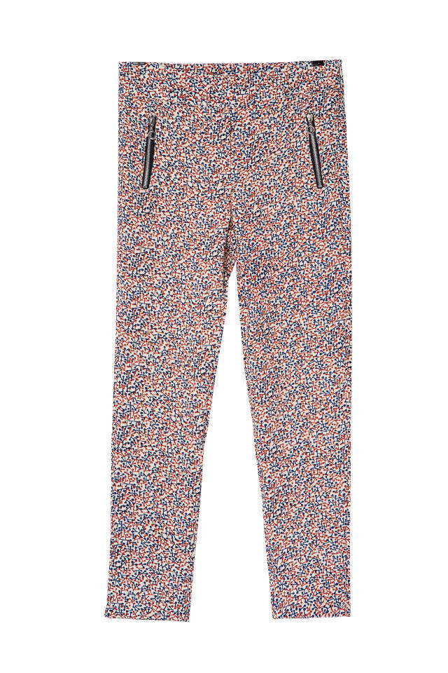 Fashion women Elegant floral print zipper pockets pants cozy trousers pencil pants casual slim brand design
