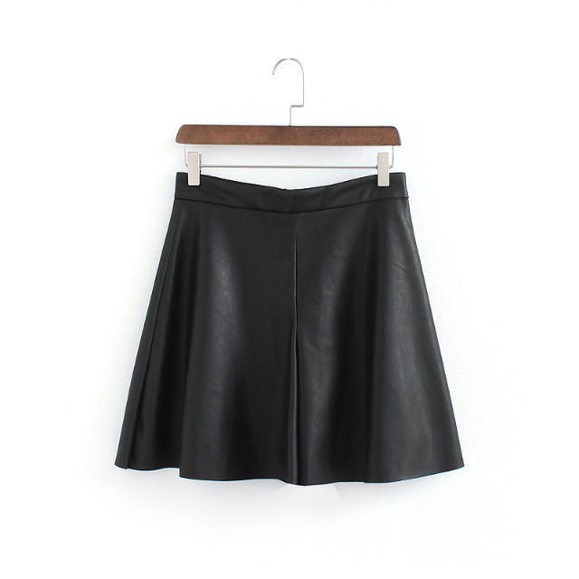 Fashion womens elegant stylish PU leather vintage zipper pocket causal brand design Shorts